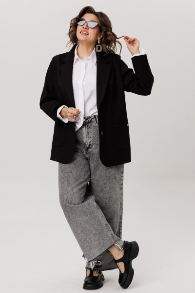 Жакет Anelli 1524.1 черный_тюльпан - фото 8