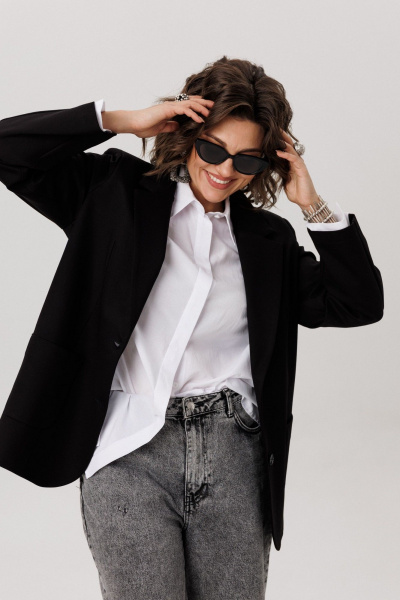 Жакет Anelli 1524.1 черный_тюльпан - фото 5