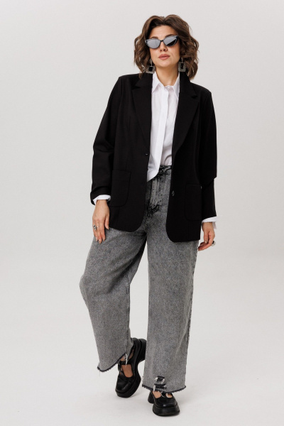 Жакет Anelli 1524.1 черный_тюльпан - фото 2