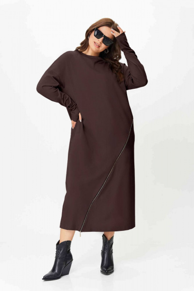 Платье SOVA 11255 коричневый - фото 2