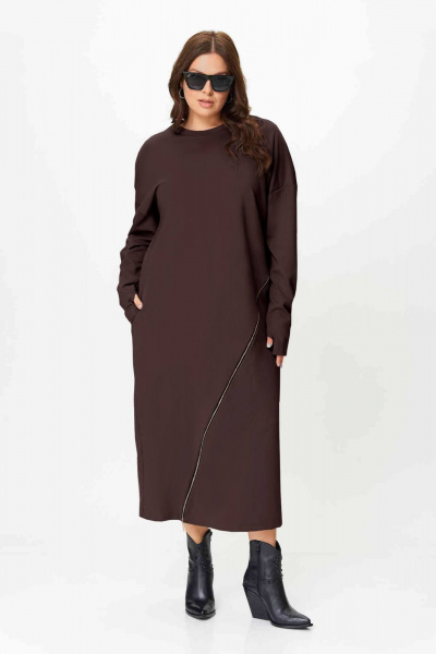 Платье SOVA 11255 коричневый - фото 1