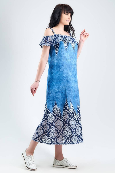 Сарафан La rouge 5124 синий-(белый) - фото 2