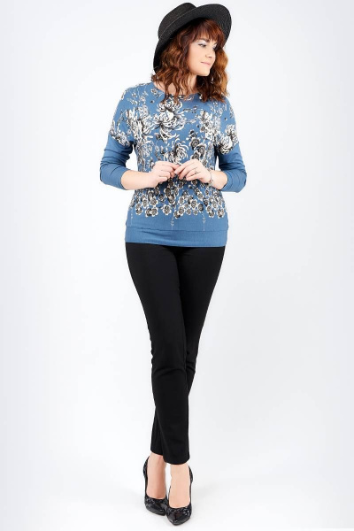 Джемпер La rouge 2974 синий-(однотон) - фото 3