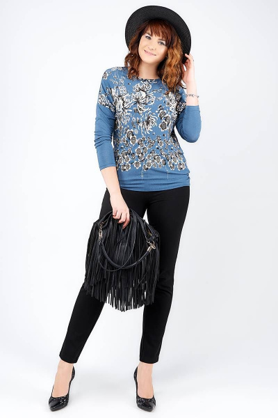 Джемпер La rouge 2974 синий-(однотон) - фото 2