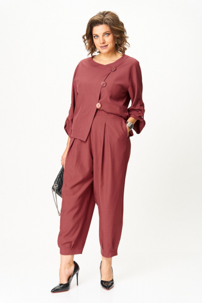 Брюки, жакет Michel chic 1436 брусничный - фото 6