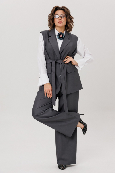 Брюки Anelli 1702 пепельный_вулкан - фото 4