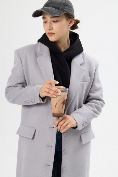 Пальто ALIN 7001 светло-серый - фото 6