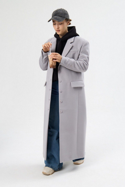 Пальто ALIN 7001 светло-серый - фото 2