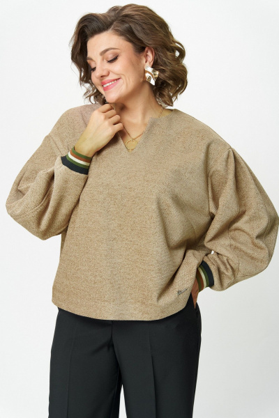 Блуза БелЭльСтиль 876-3_25_22 бежевый - фото 2