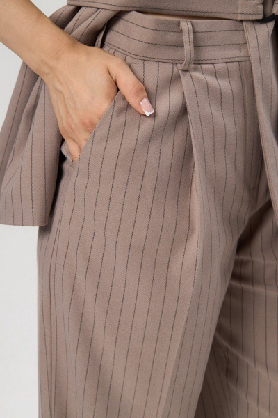 Брюки, жилет ALIN 6005 темный_беж_в_полоску - фото 5