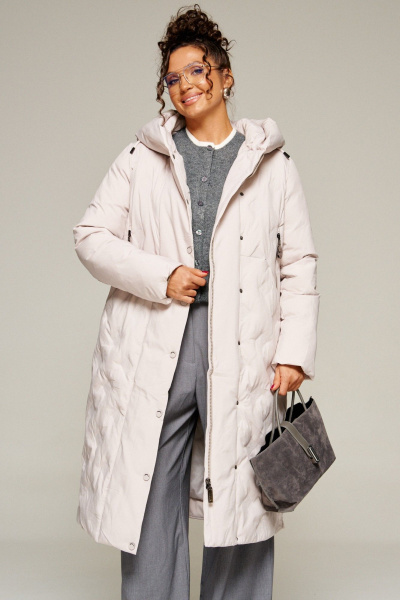 Пальто Beautiful&Free 8015 светло-серый - фото 4