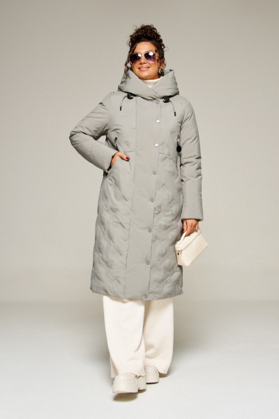 Пальто Beautiful&Free 8015 серо-зеленый - фото 1