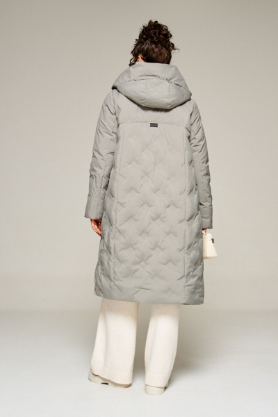 Пальто Beautiful&Free 8015 серо-зеленый - фото 8