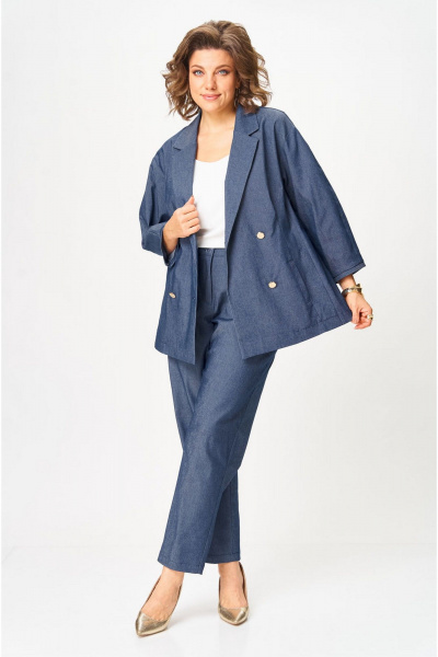 Брюки, жакет VIA-Mod 659 син_джинс - фото 9