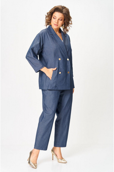 Брюки, жакет VIA-Mod 659 син_джинс - фото 6