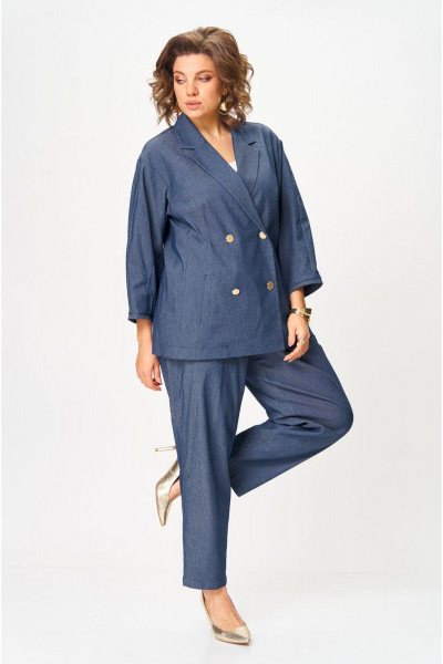 Брюки, жакет VIA-Mod 659 син_джинс - фото 5