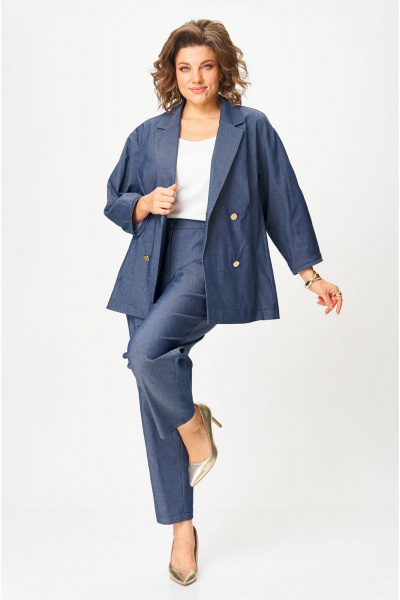 Брюки, жакет VIA-Mod 659 син_джинс - фото 3