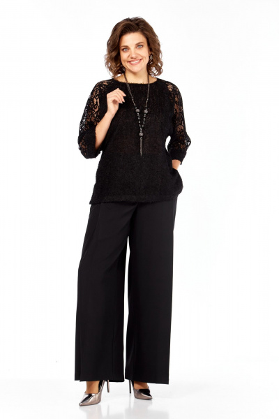 Блуза, брюки Элль-стиль 2422 черный - фото 8