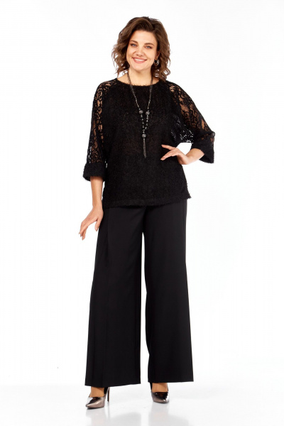Блуза, брюки Элль-стиль 2422 черный - фото 6
