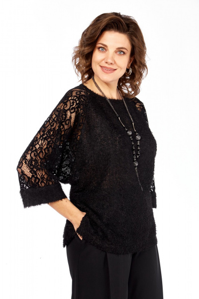 Блуза Элль-стиль 2422а черный - фото 11