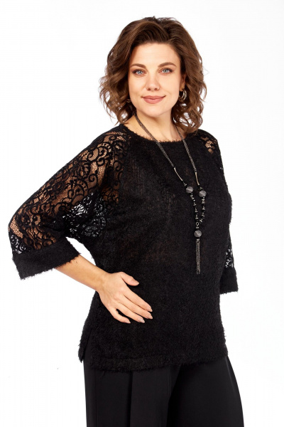 Блуза Элль-стиль 2422а черный - фото 9