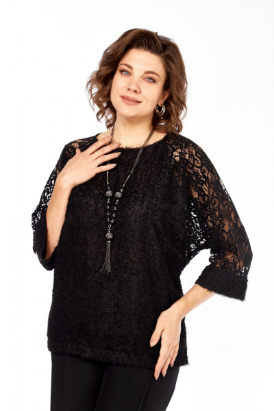 Блуза Элль-стиль 2422а черный - фото 8