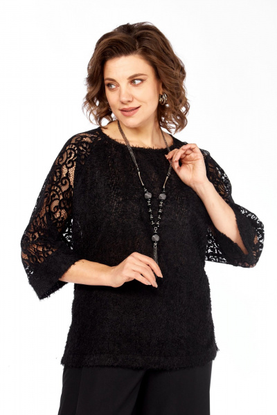 Блуза Элль-стиль 2422а черный - фото 7