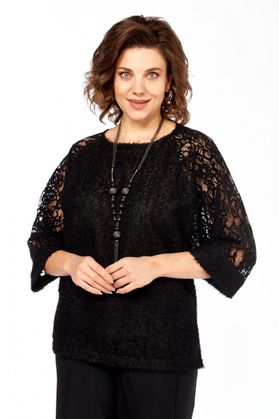 Блуза Элль-стиль 2422а черный - фото 6