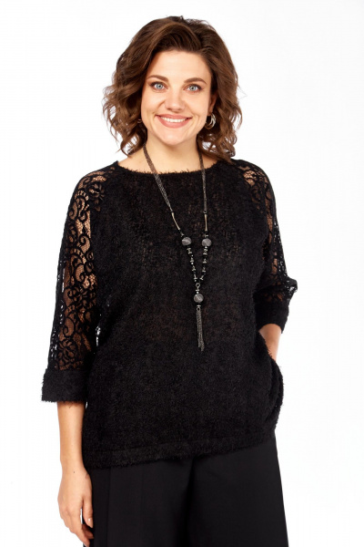 Блуза Элль-стиль 2422а черный - фото 5