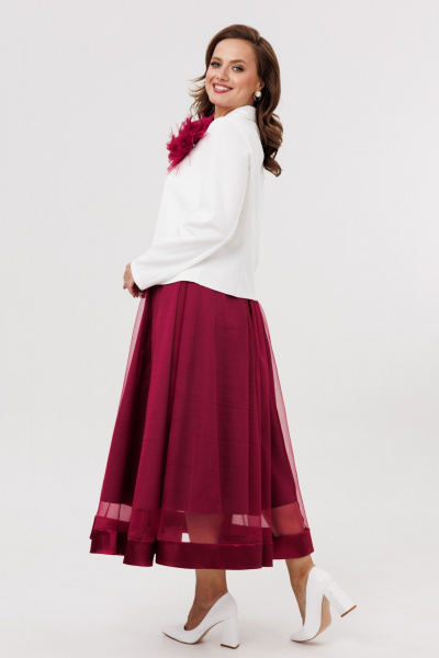 Жакет, юбка Mubliz 285 бордово-белый - фото 15