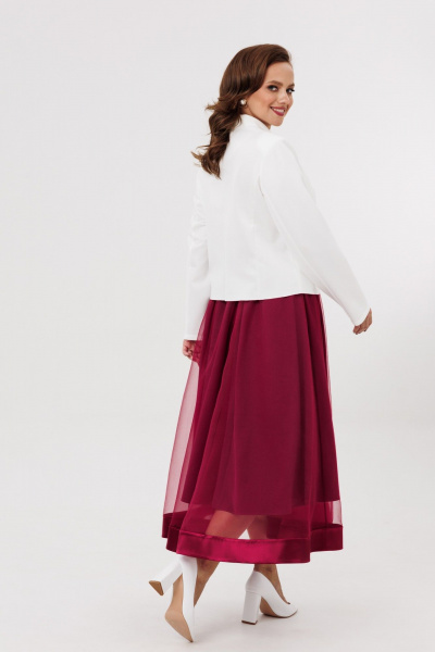 Жакет, юбка Mubliz 285 бордово-белый - фото 13