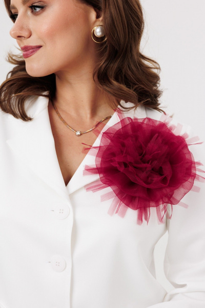 Жакет, юбка Mubliz 285 бордово-белый - фото 11