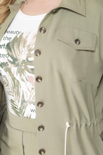 Блуза, кардиган, юбка Romanovich Style 3-2155 хаки/белый - фото 5