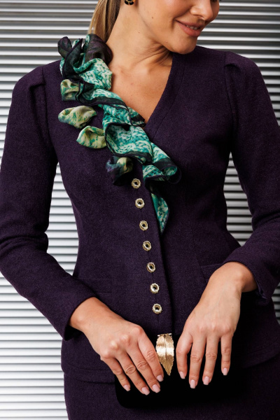 Жакет, юбка Мода Юрс 25-2825 баклажан - фото 4