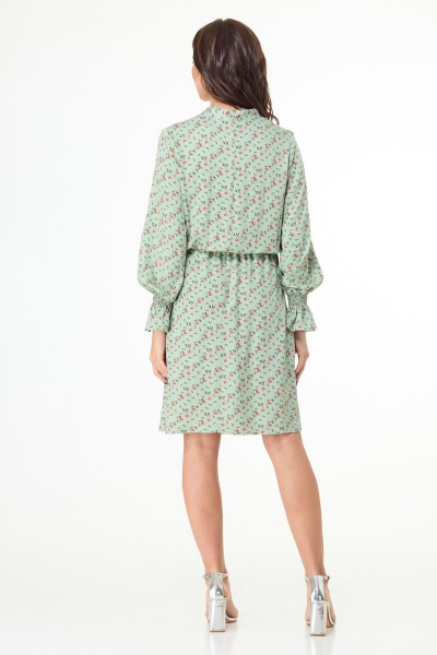 Вискозное платье с банданой и бумажным поясом в стиле casual Anelli 1035 зелень - фото 6