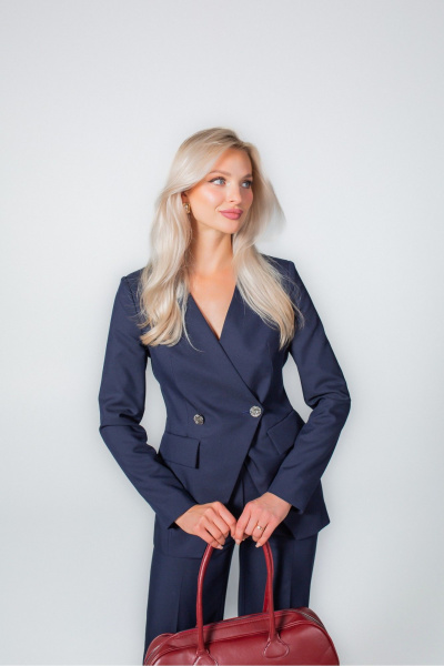 Брюки, жакет MONA STYLE 24001 темно-синий - фото 5