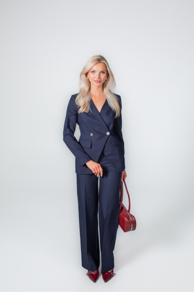 Брюки, жакет MONA STYLE 24001 темно-синий - фото 3