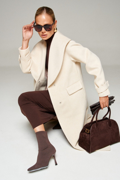 Пальто Beautiful&Free 7019 молоко - фото 9