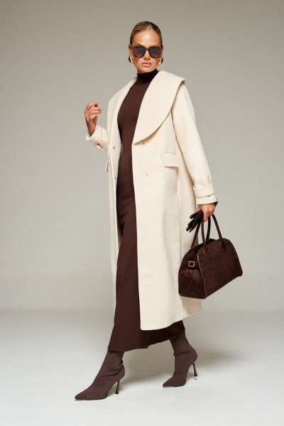 Пальто Beautiful&Free 7019 молоко - фото 8