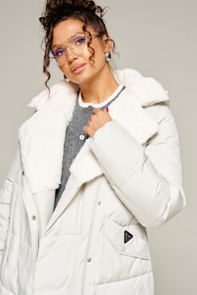 Пальто Beautiful&Free 8020 светло-серый - фото 4