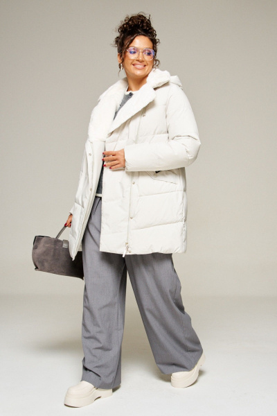 Пальто Beautiful&Free 8020 светло-серый - фото 2