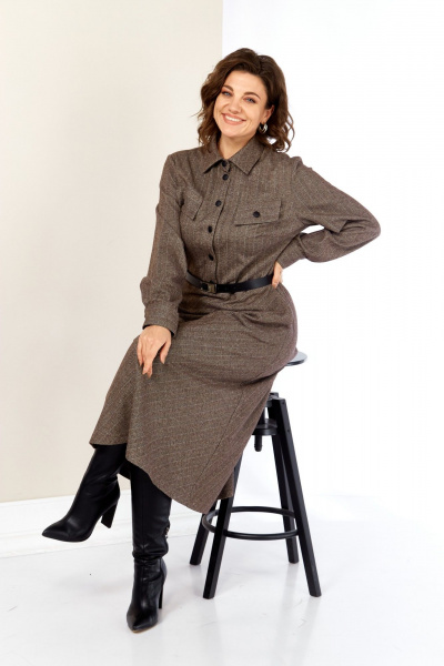 Платье AVA fashion М-157 коричневый - фото 9