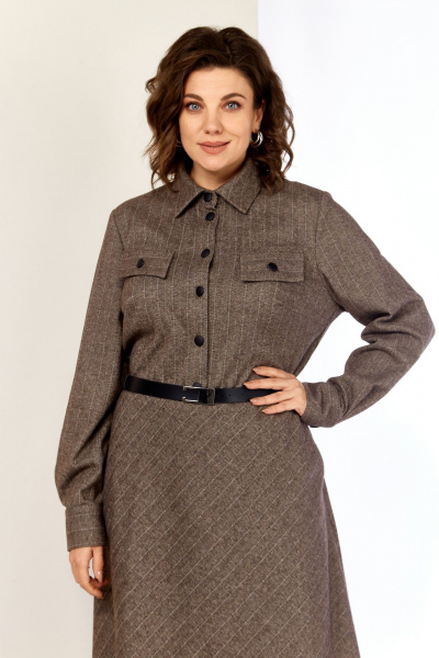 Платье AVA fashion М-157 коричневый - фото 8