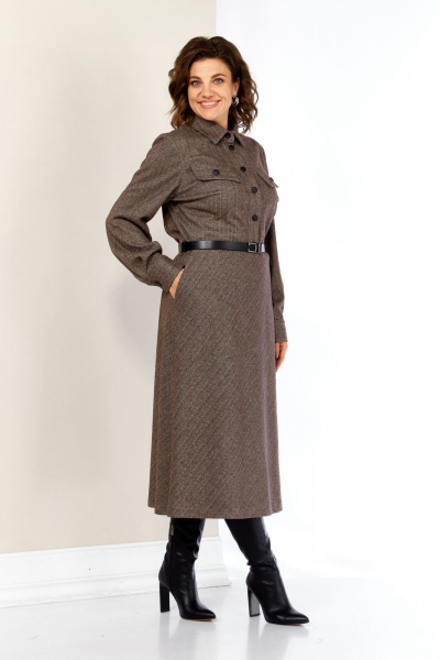 Платье AVA fashion М-157 коричневый - фото 4