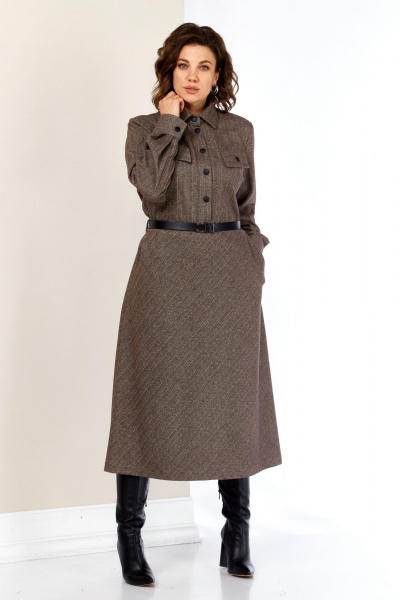 Платье AVA fashion М-157 коричневый - фото 2