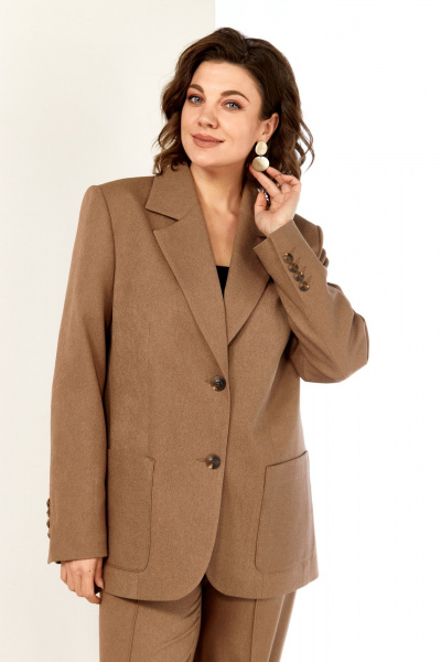 Брюки, жакет AVA fashion М-158 капучино - фото 8