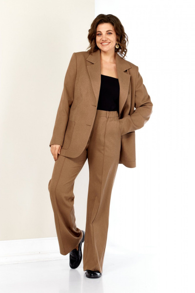Брюки, жакет AVA fashion М-158 капучино - фото 5
