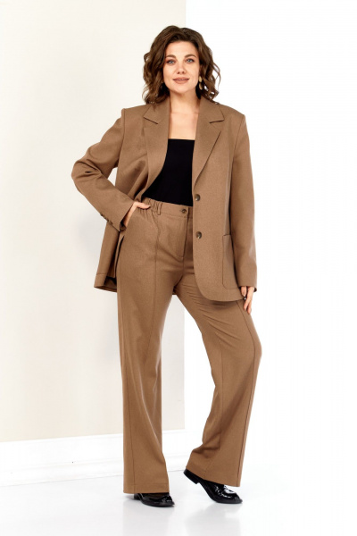 Брюки, жакет AVA fashion М-158 капучино - фото 4