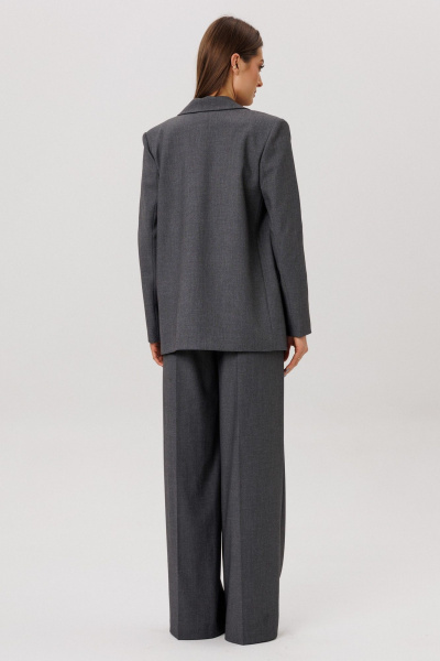 Жакет из текстиля свободного кроя, классика, на каждый день DNM 031 серый - фото 5