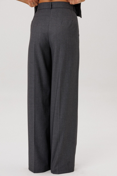 Брюки палаццо из текстиля с фукнциональными карманами, светло-серые DNM 033 серый - фото 4